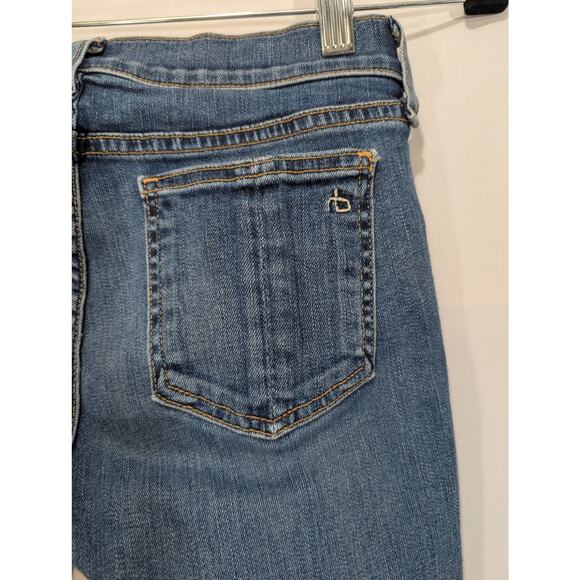 rag & bone Ankle Skinny Jeans Blue Mid Rise Raw Hem Women’s Size 25 - Picture 5 of 9